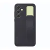 A dark blue phone case with a light yellow accent and a grip on the back. Produktbild-Vorschau