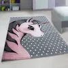 Kids Licorne tapis chambre d'enfant poils ras rectangle Voir les images du produit 1