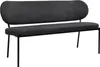 byLIVING Bank JERSEY / Webstoff dunkelgrau / Gestell Metall Produktbild-Vorschau 1