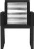 A black chair with a woven seat and back. Náhľad obrázku produktu