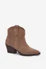 Slip-on Damen Cowboy-Stiefeletten Aus Natürlichem Wildleder Produktbild-Vorschau 4