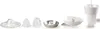 Various attachments for a kitchen appliance, laid out on a white background. Produktbild-Vorschau