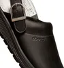 Close-up of a black medical clog with a buckle strap. Produktbild-Vorschau