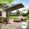 tillvex® Alu Parasol Rectangulaire Ø 330 cm Marron + Voir les images du produit 5