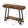 A diagram of a console table with dimensions indicated. Podgląd zdjęcia produktu