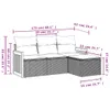 4-tlg. Garten-Sofagarnitur mit Kissen Beige Poly Rattan Produktbild-Vorschau 3