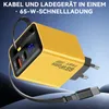 65W GaN 3-in-1 Ladegerät USB-C mit einziehbarem Kabel 65cm, Produktbild-Vorschau 2