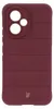 A burgundy phone case with a horizontal striped texture and a camera cutout. Produktbild-Vorschau