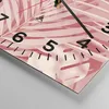 Wanduhr - Quadrat - Glasuhr - Rosa Blätter Palmen - 40x40cm Produktbild-Vorschau 5