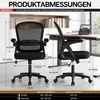 Bürostuhl ergonomisch, 90–110° Rückenlehne, 90° Armlehnen Produktbild-Vorschau 2