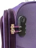 A close-up view of a purple suitcase with a built-in combination lock. Produktbild-Vorschau