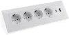 bloc de 4 prises USB-A+C, blanc 250V~/16A montage en Voir les images du produit 1