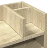 Close-up view of a wooden desk organizer with multiple compartments. Anteprima dell’immagine prodotto