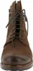 A close-up front view of a brown leather lace-up boot. Produktbild-Vorschau