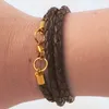 Lederkette geflochten Leder-Band Halskette mit Anhänger Produktbild-Vorschau 4