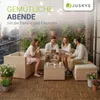 Juskys Polyrattan Lounge Punta Cana L creme – Gartenlounge Produktbild-Vorschau 7