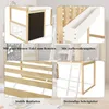 A collage of four close-up images showcasing different features of a children's loft bed. Náhled obrázku produktu