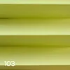 A close-up view of a pleated blind in a light green color. Produktbild-Vorschau