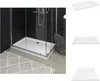 A shower tray inside a shower cabin, with a rug in front. Produktbild-Vorschau