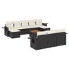 11-tlg. Garten-Sofagarnitur mit Kissen Schwarz Poly Rattan Produktbild-Vorschau 1