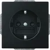 A close-up studio shot of a black electrical outlet. Anteprima dell’immagine prodotto