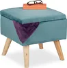 Relaxdays Samthocker mit Stauraum, gepolstert, eckig, mit Produktbild-Vorschau 1