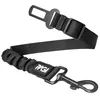 A black dog seat belt with a carabiner clip and a seat belt buckle. Náhľad obrázku produktu