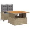 Design 2-tlg. Garten-Essgruppe mit Kissen Beige Poly Produktbild-Vorschau 2