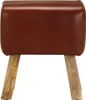 vidaXL Lavice Turnbuck Design 38 cm Hnědá pravá kůže Náhled obrázku produktu 2