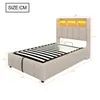 A product shot of a single bed with dimensions indicated. Náhled obrázku produktu