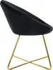 A black velvet chair with a gold metal frame, shown from the side against a white background. Produktbild-Vorschau
