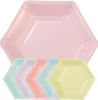 Pappteller Sechseckig 12 Stück pastellfarben 18 cm Produktbild-Vorschau 3