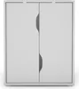 A product photo of a white cabinet with gray handles. Produktbild-Vorschau