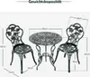 A bistro set with a round table and two chairs, with dimensions indicated by lines and numbers. Produktbild-Vorschau