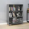 vidaXL Bücherschrank HAMAR Dunkelgrau 85x35x112 cm Produktbild-Vorschau 1