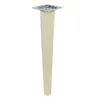 A single wooden furniture leg with a metal mounting plate, isolated on a white background. Produktbild-Vorschau