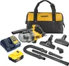 A collection of DeWalt cordless vacuum cleaner accessories and components laid out on a white background. Voir les images du produit