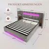 Polsterbett 180x200 cm mit LED, Bettkasten & USB – Samtbett Produktbild-Vorschau 2