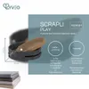 A marketing image showing a cat scratching bed with dimensions and features. Produktbild-Vorschau