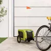 vidaXL Přívěs na jízdní kolo Dogs Green and Black Oxford Náhled obrázku produktu 2