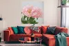 MuchoWow® Poster Blumenstrauß aus rosa Pfingstrosen 100x100 Produktbild-Vorschau 2