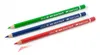 Three colored pencils are arranged diagonally on a white background. Voir les images du produit