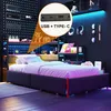 Gaming Bettgestell mit LED, USB, 3 Schubladen, Schwarz, Produktbild-Vorschau 2