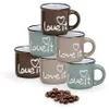 Set di 6 tazze da espresso in Vetroceramica moderna marrone Anteprima dell’immagine prodotto 1