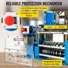 A close-up marketing image of a wire stripping machine, highlighting its safety features and operational components. Produktbild-Vorschau