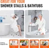 Collage of images showing people using a shower stool in different scenarios. Podgląd zdjęcia produktu