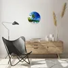 Wanduhr - Rund - Glasuhr - Baum Dschungel Welle Landschaft Produktbild-Vorschau 6
