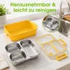 Bento Lunchbox, Edelstahl Brotdose mit 3 Fächern & dichtem Produktbild-Vorschau 5