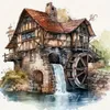 Malen nach Zahlen: Mühle, 50x40 cm, mit Rahmen, kreativ Produktbild-Vorschau 1