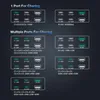 Diagrams illustrating different charging port configurations and their corresponding power outputs. Produktbild-Vorschau